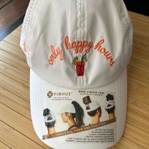 Vimhue White Cap with Orange Embroidery